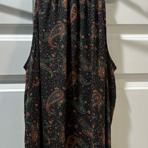 J. Crew Black Multicolor Paisley Sleeveless Blouse